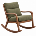 Silla mecedora 70 x 100 x 100 cm de madera y tela verde estilo moderno