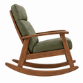 Silla mecedora 68 x 95 x 102 cm de madera y tapizado verde estilo nórdico