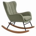 Mecedora 76 x 92 x 102 cm tapizada verde con madera y metal - estilo moderno