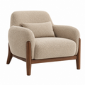 Sillón 85 x 82 x 78 cm de tejido bouclé beige con estructura de madera - estilo contemporáneo