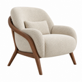 Sillón 78 x 82 x 92 cm tapizado beige con estructura de madera estilo moderno