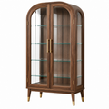Vitrina 90 x 40 x 180 cm de madera marrón y vidrio - estilo clásico con 2 puertas